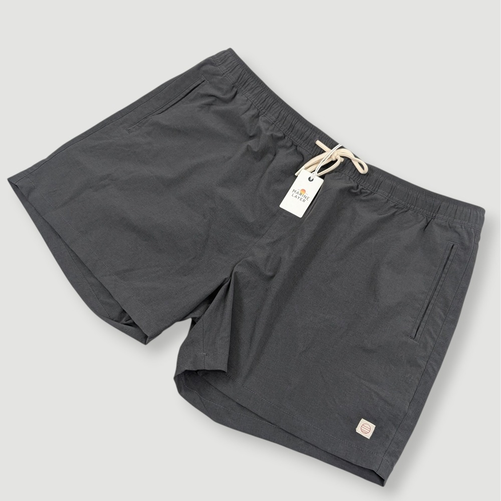 Marine Layer Saturday Sport Shorts Men 2XL 5" Inseam Asphalt Grey Athleisure